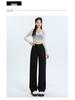 Women's High-Waist White Wide-Leg Jeans - Slim, Straight, Floor-Length, and Loose Fit for Spring & Autumn 2025