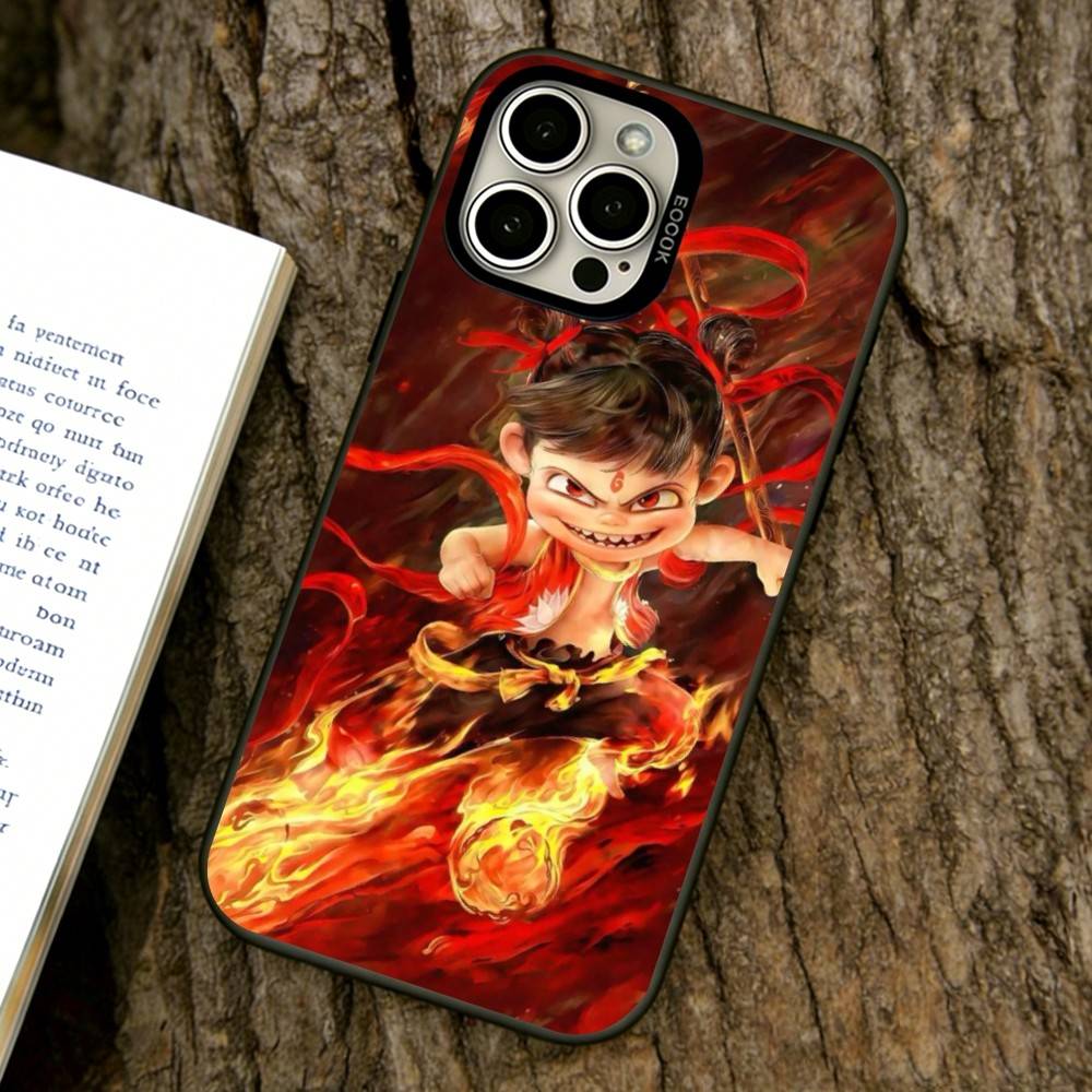 Epic Nezha Phone Case For iPhone 17,16,15,14,13,12,11 Plus,Pro Max,XS,Colored Silver Plated Inside Cover iPhone16Se4