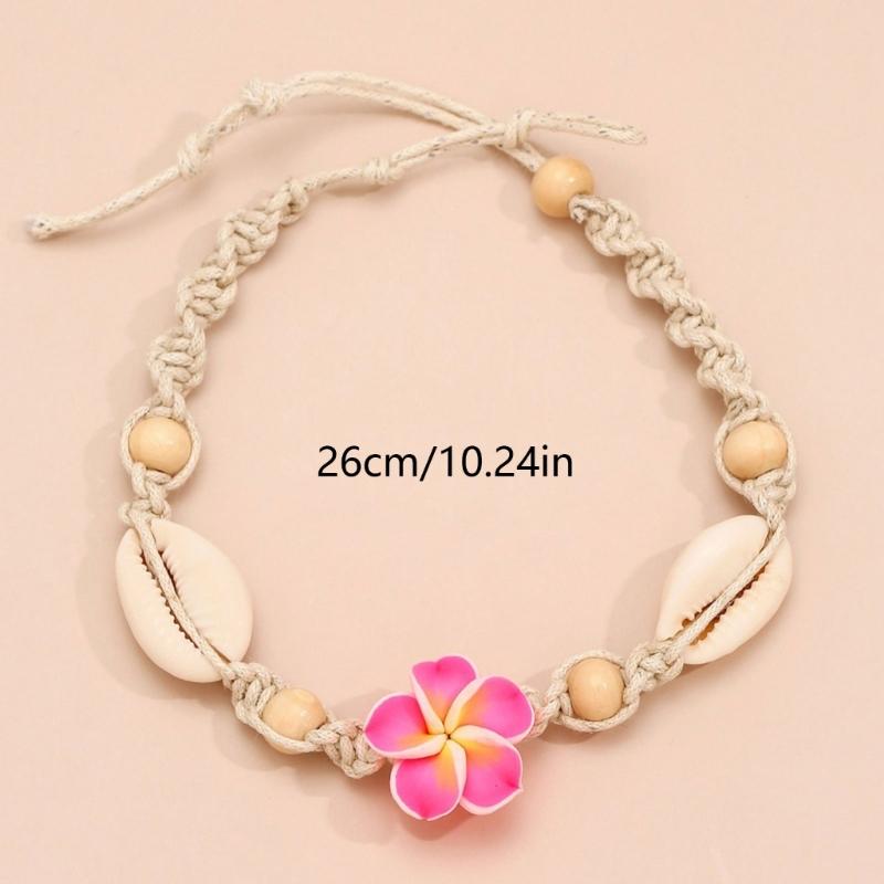 Fashion Shell Anklet Bracelets Beaded Foot Chain Boho Sea Beach Flower Foot Ankle Bracelet for Women and Teen Girls