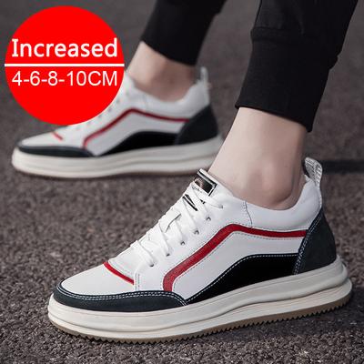Fashion Men Sneakers Elevator Shoes 8cm Height Increase Shoes Teenager Leather Hidden Heels Inner Heightening Sports Shoes Men Sneakers