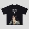 Billie Eilish portrait graphics 100cotton unisex shirt Y2k Oneck Short Sleeve Unisexs Womens fashion hiphop Tshirt fan gifts