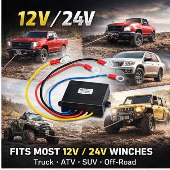 KIMISS Wireless Winch Remote Control Kit, 12V 24V Universal Winch Wireless Remote Control Switch Receiver Kit for Truck ATV SUV