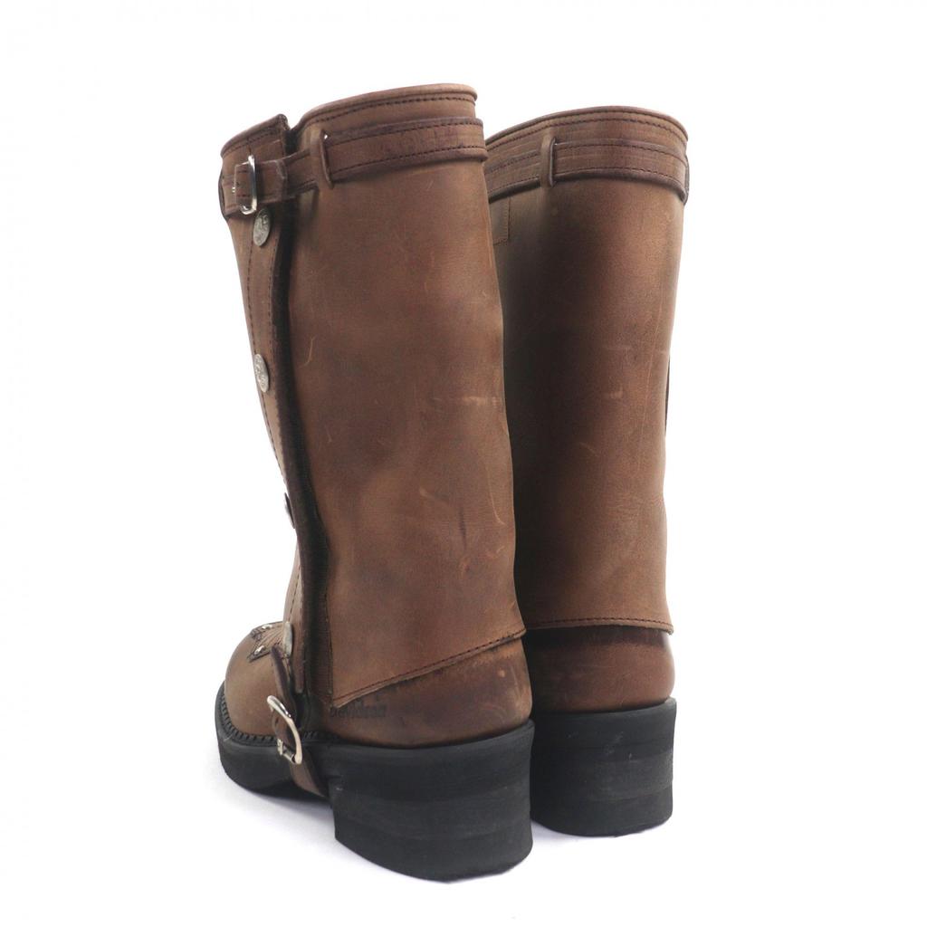 Great HARLEY DAVIDSON Knee-high boots 2WAY Brown leather mens 7.5 Used