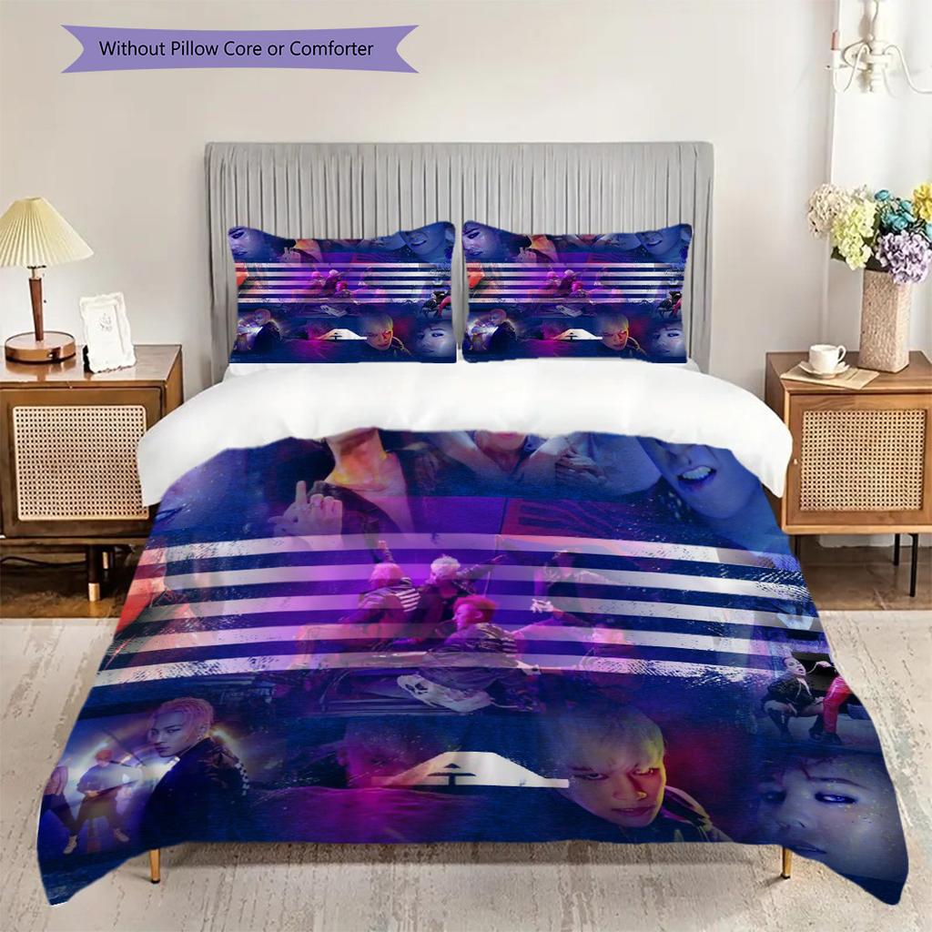 Bold Expressions Big Bang Era Bedding (1 * Duvet Cover + 2 * Pillowcase, Without Core) 2D Flat Bedding Set Duvet Cover and Pillowcase