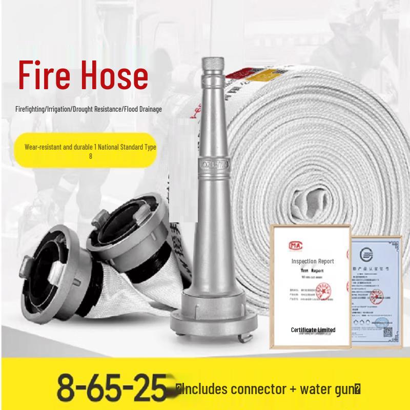 Fire Hose with Nozzle and Couplings