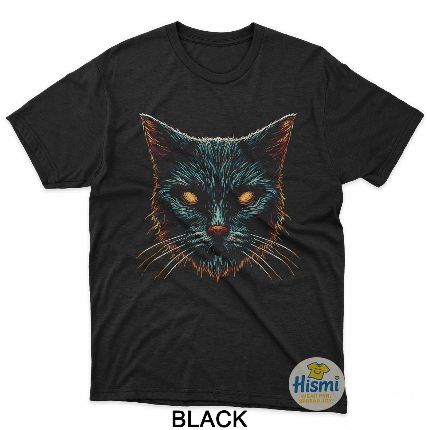 Haunted Feline Face T-Shirt M