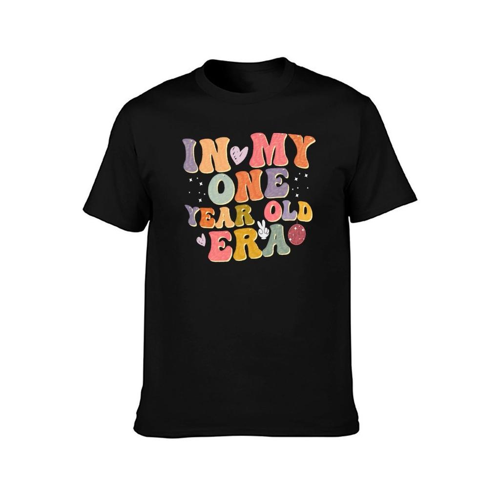 In My One Year Old Era Toddler Groovy Happy 1st Birthday Tshirt Running Gym Short Sleeve Sports Tee