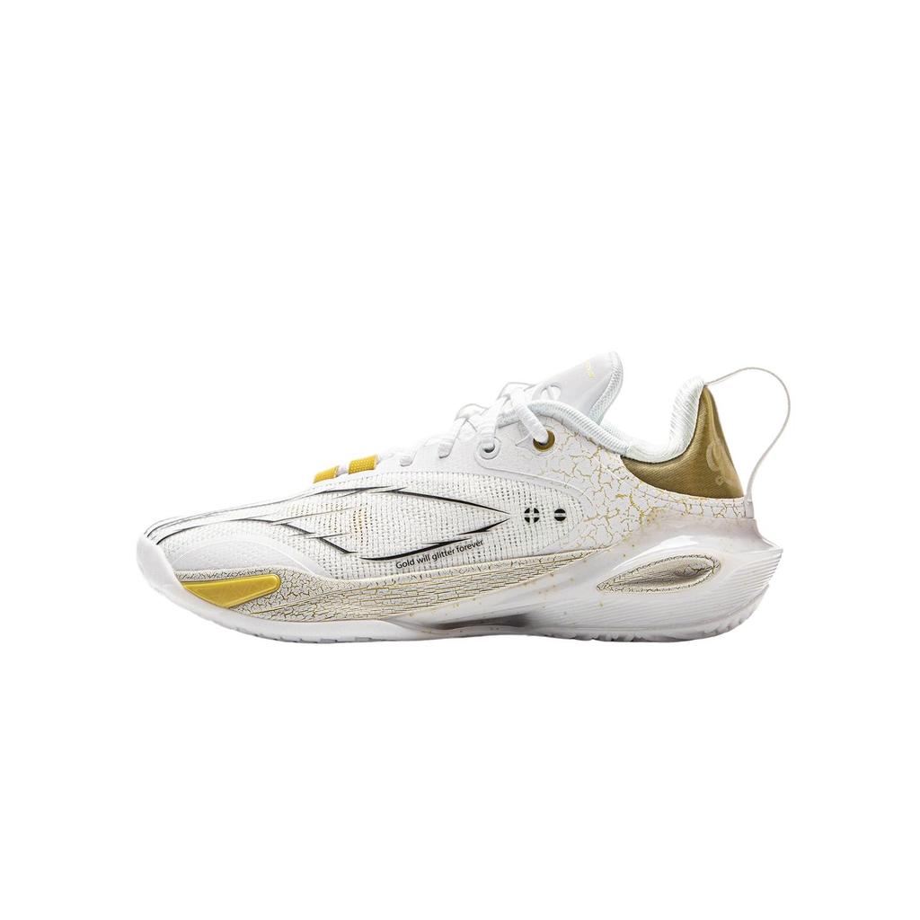 Li Ning Kids Basketball Comfortable Soft Fashion Low Top Basketball Shoes Kids sneaker Standard-White YKBV064-1
