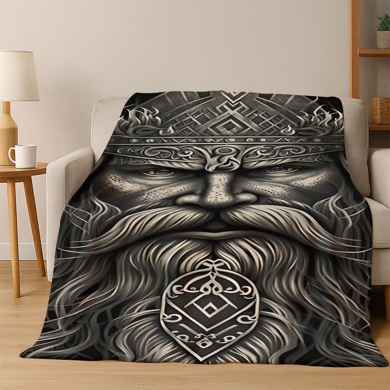 Viking WarriorSymbol Valknut Nordic Valhalla Flannel Blanket Soft Warm Throw Blanket for Bedroom Living Room Bed Travel Camping