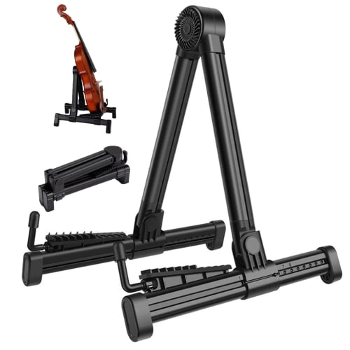 NOELAMOUR Foldable, Lightweight Guitar Stand for Acoustic Guitar, Bass, Electric Guitar, and Ukulele, Single A-Type