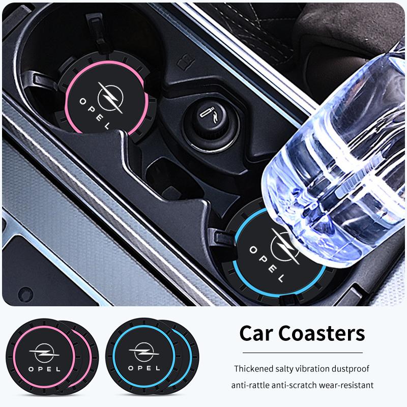 Car Silicone Coaster Mug Drinks Non-Slip Mat Mute Pad Accessories For Opel Insignia Vivaro Vectra Astra Corsa Zafira Meriva Mokk