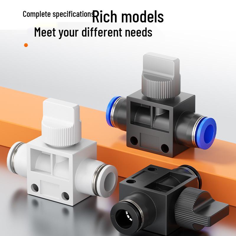 PA6 Series Pneumatic Throttle Valve with Blue/Black/White Cap - Adjustable Flow Limiting Valve