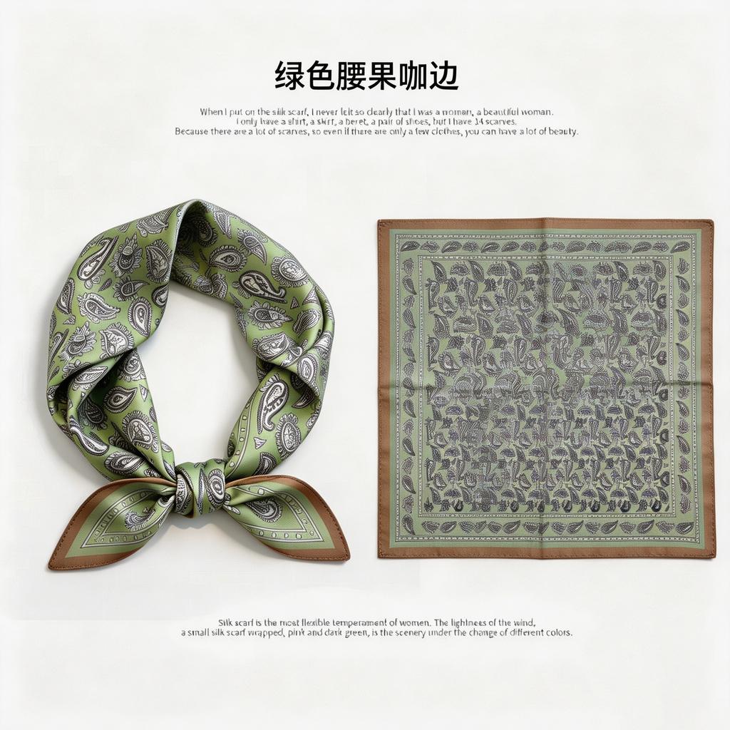 [111 Mulberry Silk] Spring and Autumn Versatile Colorful Scarf Small Scarf Silk Scarf 11cm Small Square Scarf Women