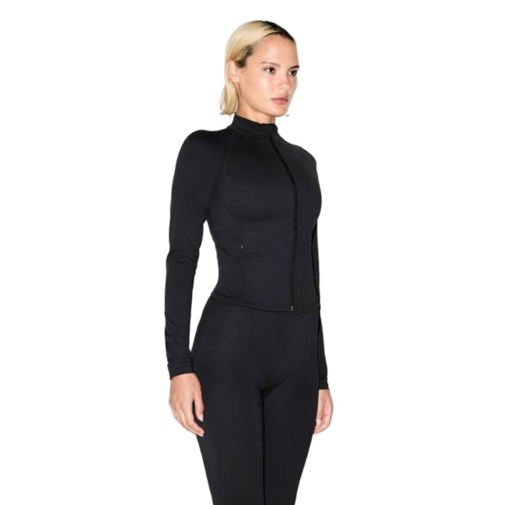 Nike X SKIMS Women's Matte Mock Neck Full Zip Jacket Obsidian