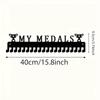 Metal Black Medal Display Rack Wall-Mounted Medal Hooks Holds 60 Medals For Running Football Baseball Awards Art Home Decor
