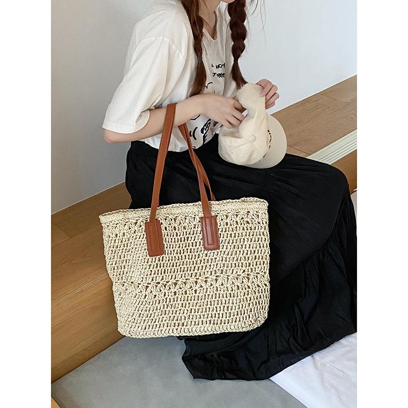 

Summer Straw Woven Bag Women S Handbagnewest Fashion Woven Tote Bag All-Match Ins Large Capacity Shoulder Bag Armpit Bag
