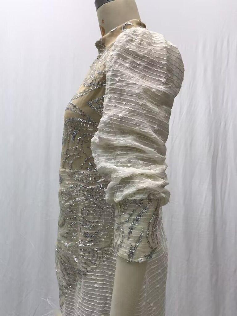 2025 V-Neck Gold Feather Princess Evening Dress