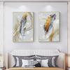 Abstract Gold Foil Feather Canvas Paintings Nordic Wall Art Posters and Prints Modern Living Room Bedroom Decoration Pictures
