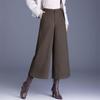 Women's High-Waist Winter Wool Wide-Leg Pants, Thickened Drape, 2025 New Petite 9/10 Length Straight-Leg