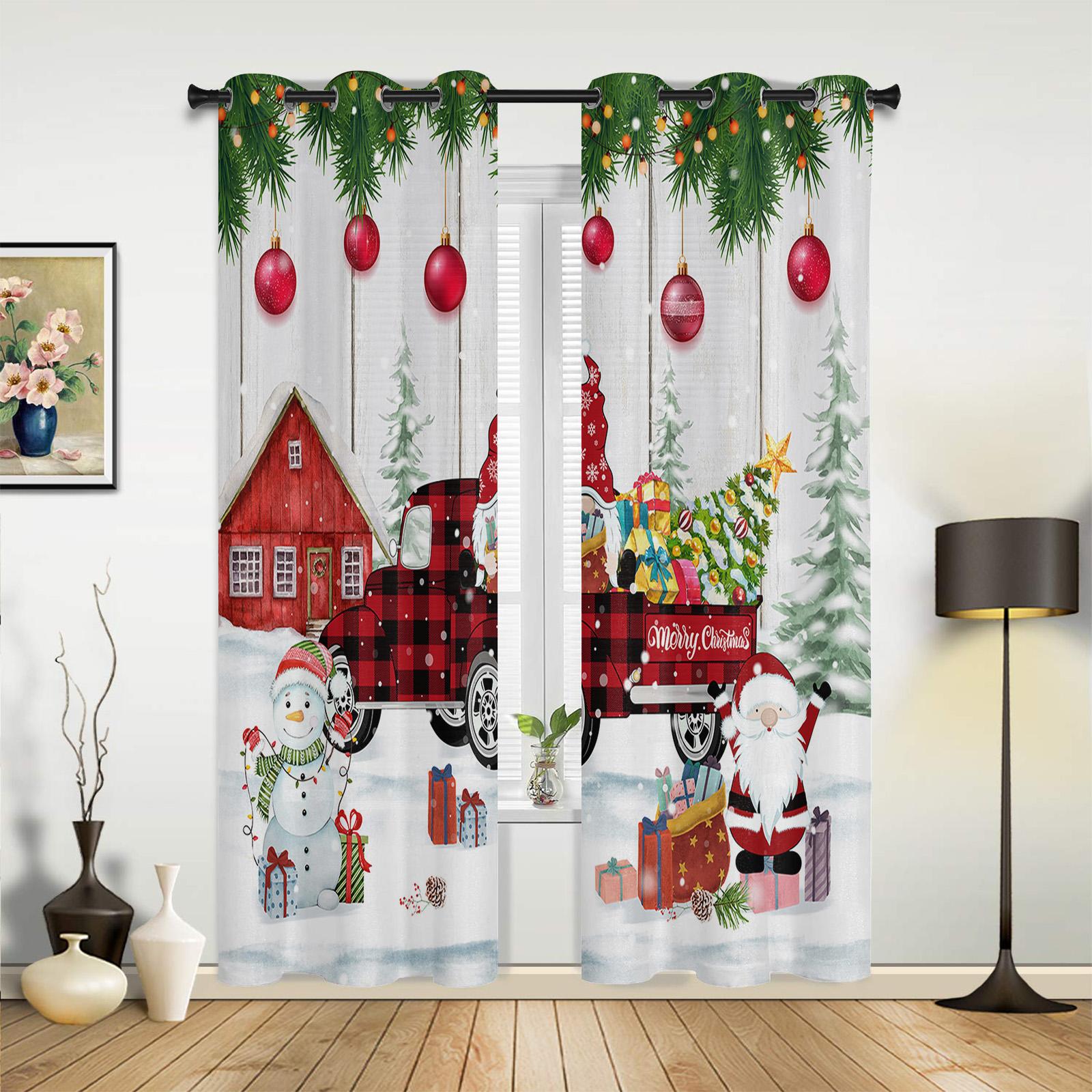 

Christmas Drapes Decoration Perfect for House Bed Room Kitchen Living Room Christmas Ornament Xmas Gifts Navidad Natal New 135W x 60H(cm) x1
