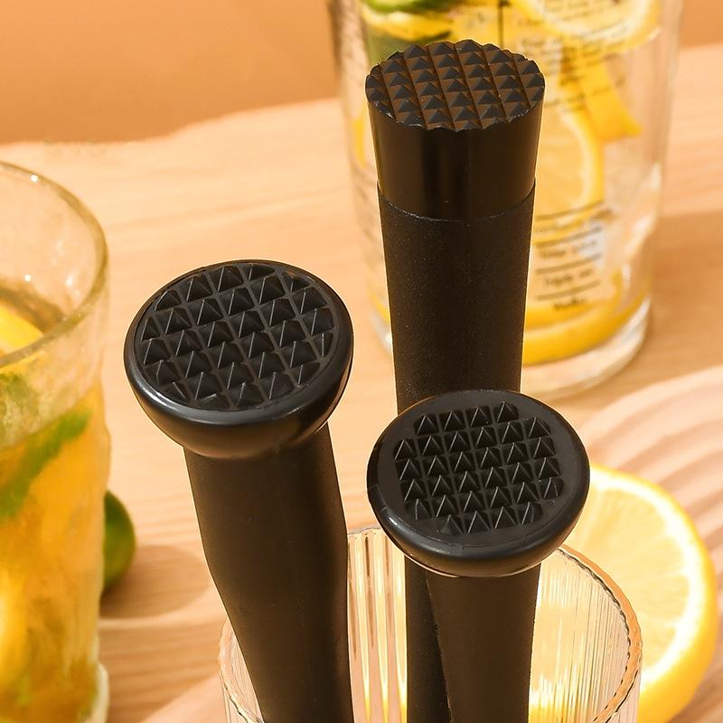 Profesionální tlouček na koktejly z nerezové oceli s drážkovanou špičatou nylonovou hlavicí pro míchání a mixování domácích nápojů Mojito