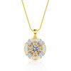 Luxury Women's Moissanite Pendant Necklace In Gold-Plated 925 Sterling Silver