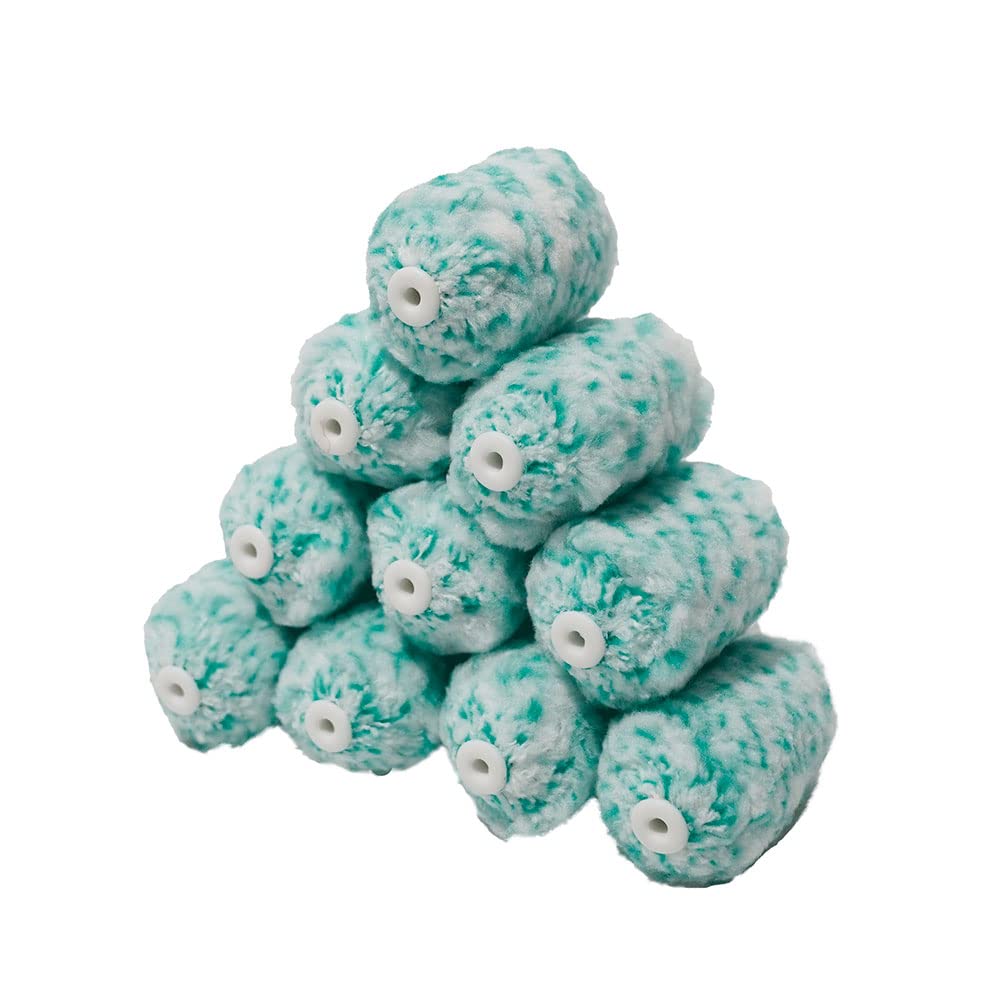 Hakeichi Mini Small Microfiber Blended Set of for Painting Roller, Hair, Mint, 2-inch (15mm), 10,