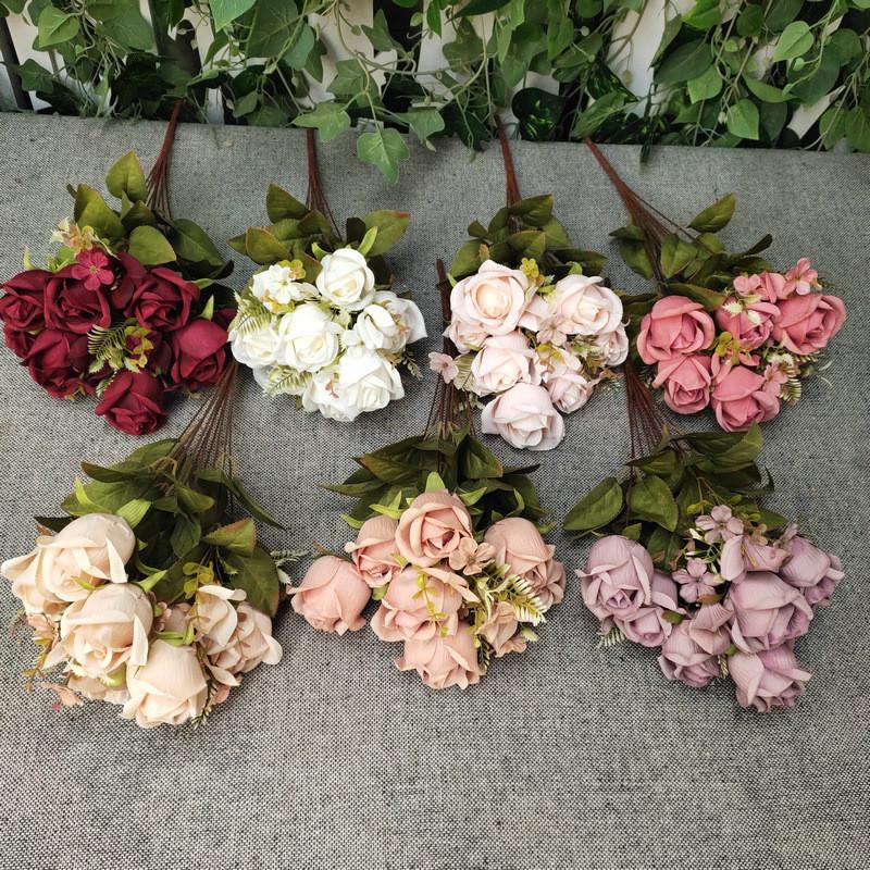 Artificial Silk Polish Rose Buds For Diy Wedding Decoration Props Photography