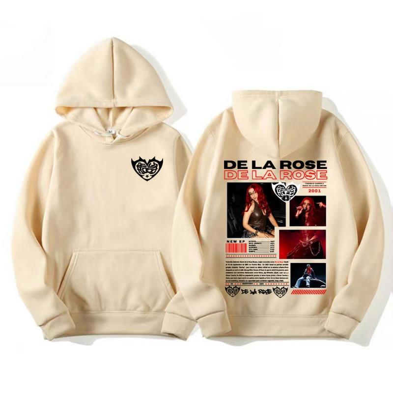 Singer De La Rose New Album Tour Merch Hoodies Men Women Fashion Hip Hop Aesthetic Sweatshirts High Quality Casual Fleece Hoodie