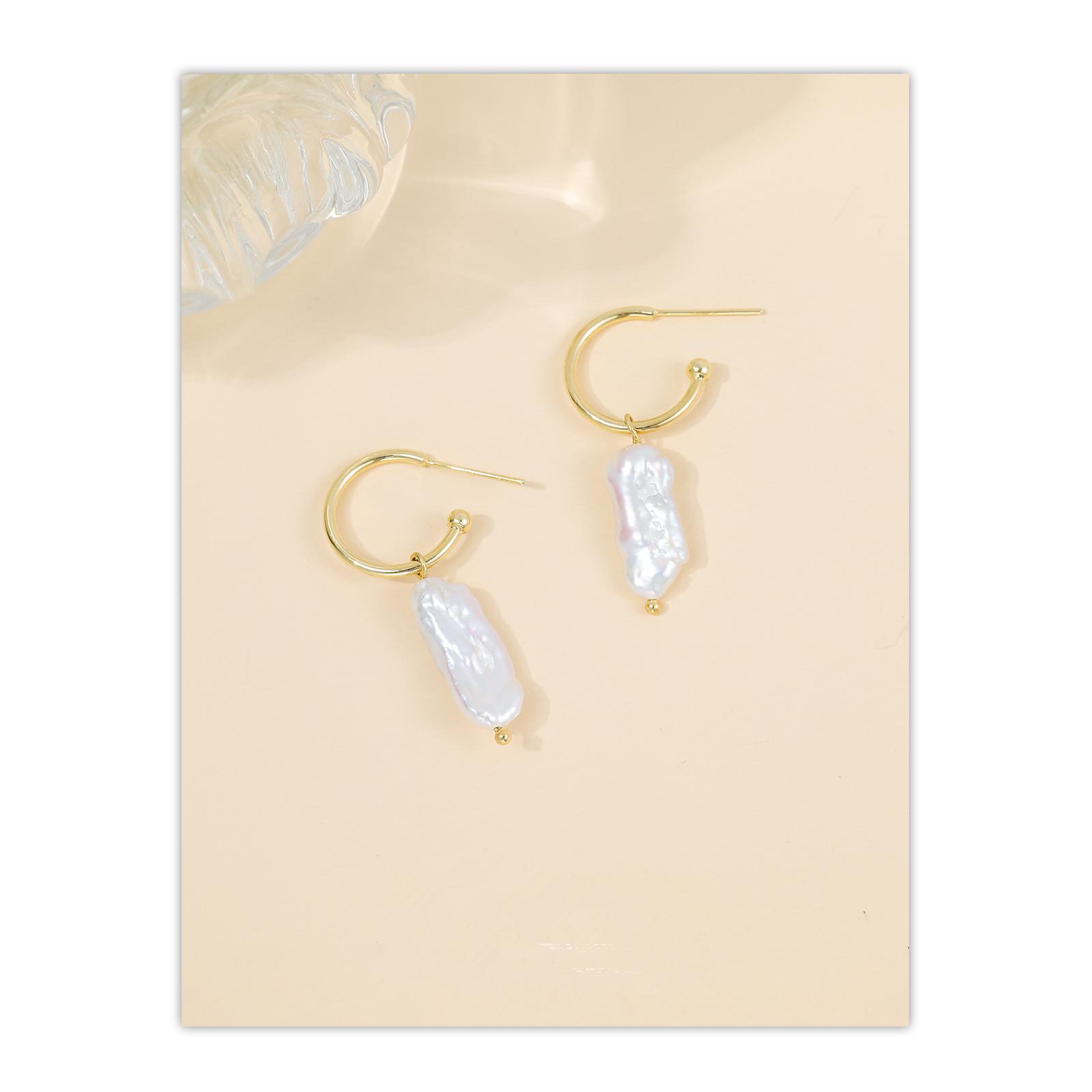 Серьги с натуральным жемчугом барокко темпераментные нишевые уникальные серьги серьги-гвоздики с пресноводным жемчугом оптом