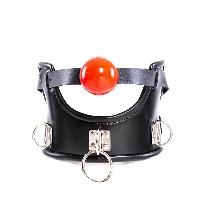 Soft Padded Collar Head Harness With Red Ball Gag  Toys Collars & Leashes