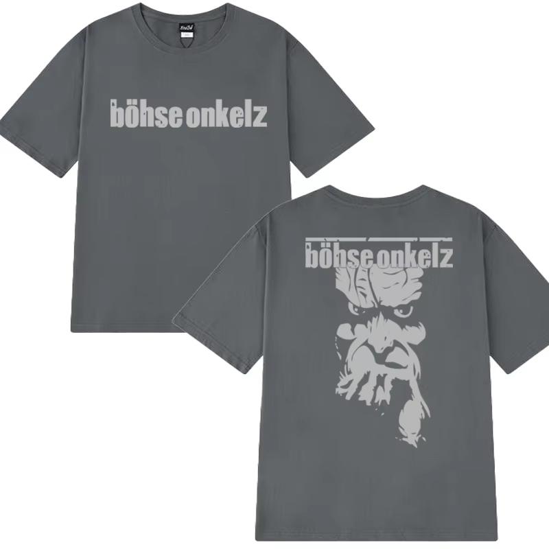 Summer Hot Rock Band BöHse Onkelz Double Sided Print Short Sleeve T-Shirts Unisex Vintage Hip Hop Streetwear Oversized T-Shirt
