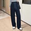 Women's Fleece-Lined Drawstring Wide-Leg Casual Pants