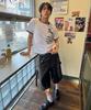 Eontaiteulseoul Unicorn Typo Ringer Crop Short Sleeve Heather Gray