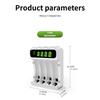 NiMH Battery Charging with 8 Slots for 2A and 3A Batteries Featuring LED Indicators and Safe Charging Technology