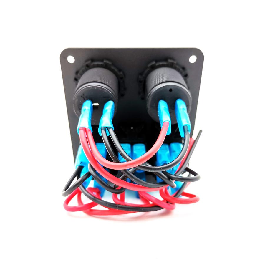 Schalterpaneel 3-fach Wippschalter Boot Auto Schalttafel 2USB Steckdose