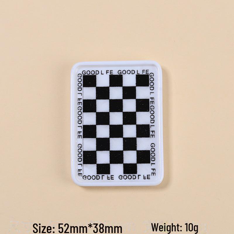 Handmade Resin Accessories: Chessboard Pattern Shoe Buckle, Hairpin, and Jewelry Material Set