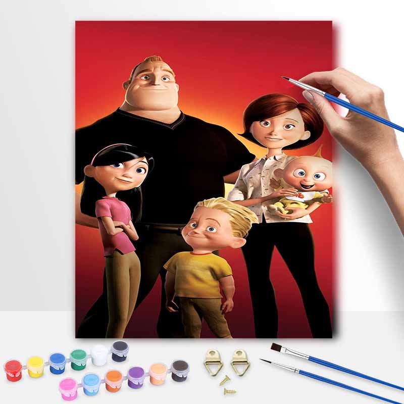 Disney The Incredibles Oil Painting Kit Home Decor Gift 20x30cm