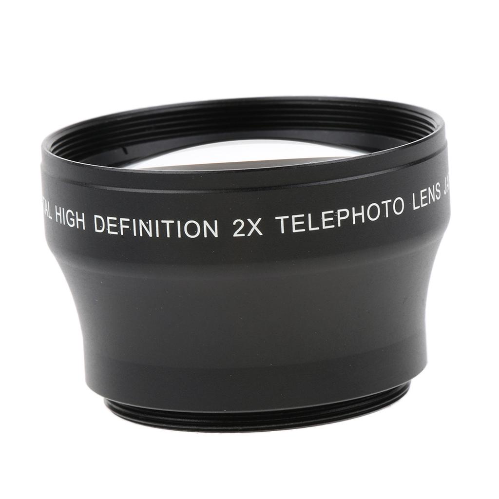 Macro Lens 52mm 2X Magnification HD Tele Converter Telephoto Lens for 52mm Mount Camera Cell Phone Camera Lens Attachment