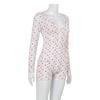 Europäische und Amerikanische Sommer Mode Floral Print Langarm V-Ausschnitt Slim Fit Haus Jumpsuit