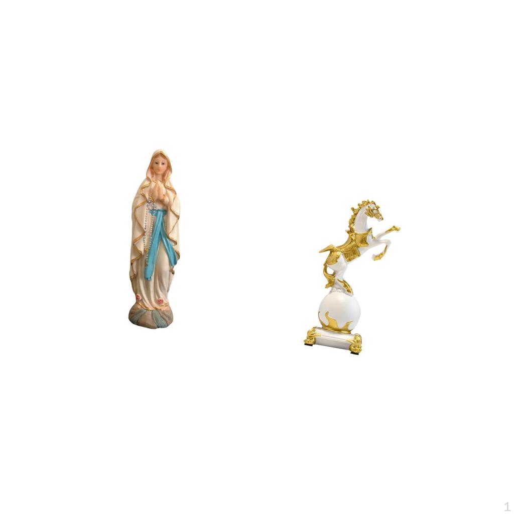 Statue Mary Figurine Religious Collection Resin Lady of Desktop Artistic