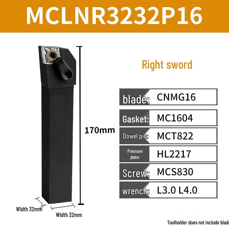 CNC Tool Holder: Peach-Shaped Face Turning Tool MWLNR/MTJNR20