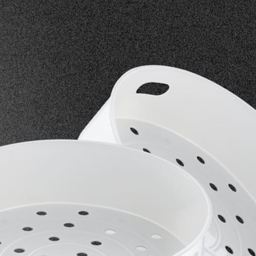 Two Plastic Steaming Racks and Baskets, Universal Design for Uniform Cooking, Multifunctional, Compact Size, Compatible with 2L Smart Rice Cookers