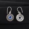 Tanzanite Gemstone 925 Sterling Silver Jewelry Handcrafted Dangle Earrings 1.57" CE-19-5