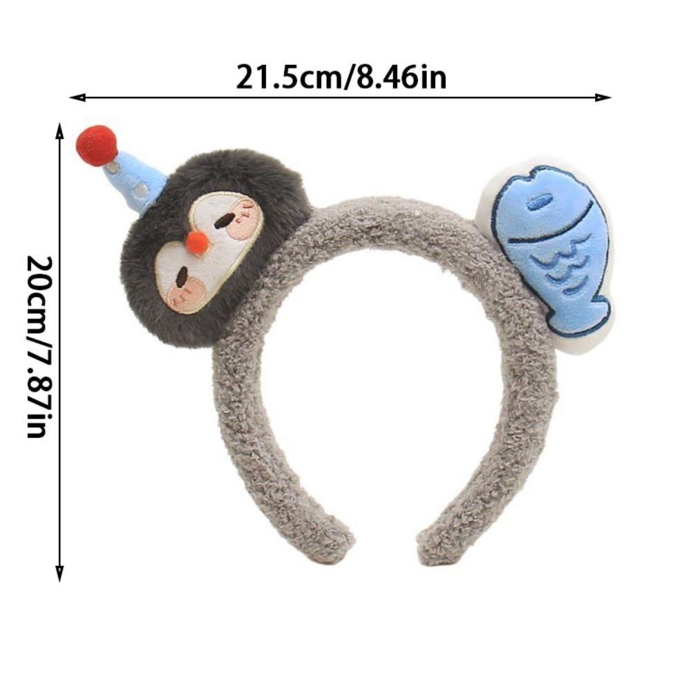 New Cartoon Penguin Fish Headband Wide Brim Washing Face Hairpin Funny Headband Girl Hair Accessories