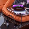 200W Metal Alloy Mini Car Charger Car USB Charger Super Fast Charging Dual Ports USB-A USB-C Hidden Phone Car Charger Adapter