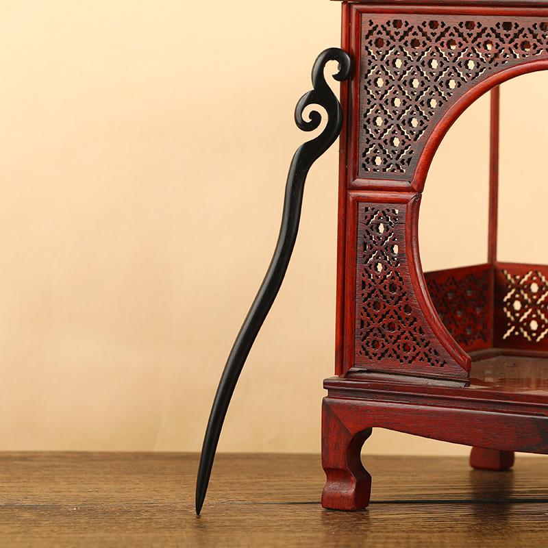 Ebony Hairpin, Ancient Hairpin, Simple Modern Disc Hairpin, Wooden Hairpin, Chinese Hanfu Cheongsam Headdress