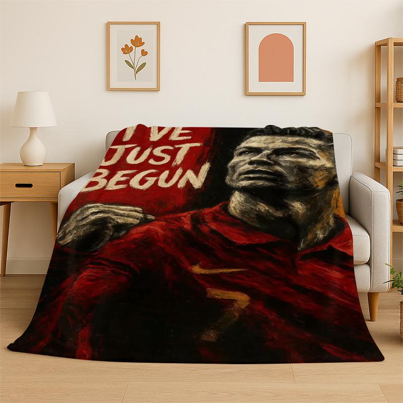 CR15 Goat R-Ronaldo Football Star Flannel Blanket Soft Warm Throw Blanket for Bedroom Living Room Bed Travel Camping Picnic Kid