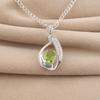 Peridot Gemstone 925 Sterling Silver Jewelry Pretty Zircon Pendant 1.4" Thanksgiving Gift For Her CZP-16-3