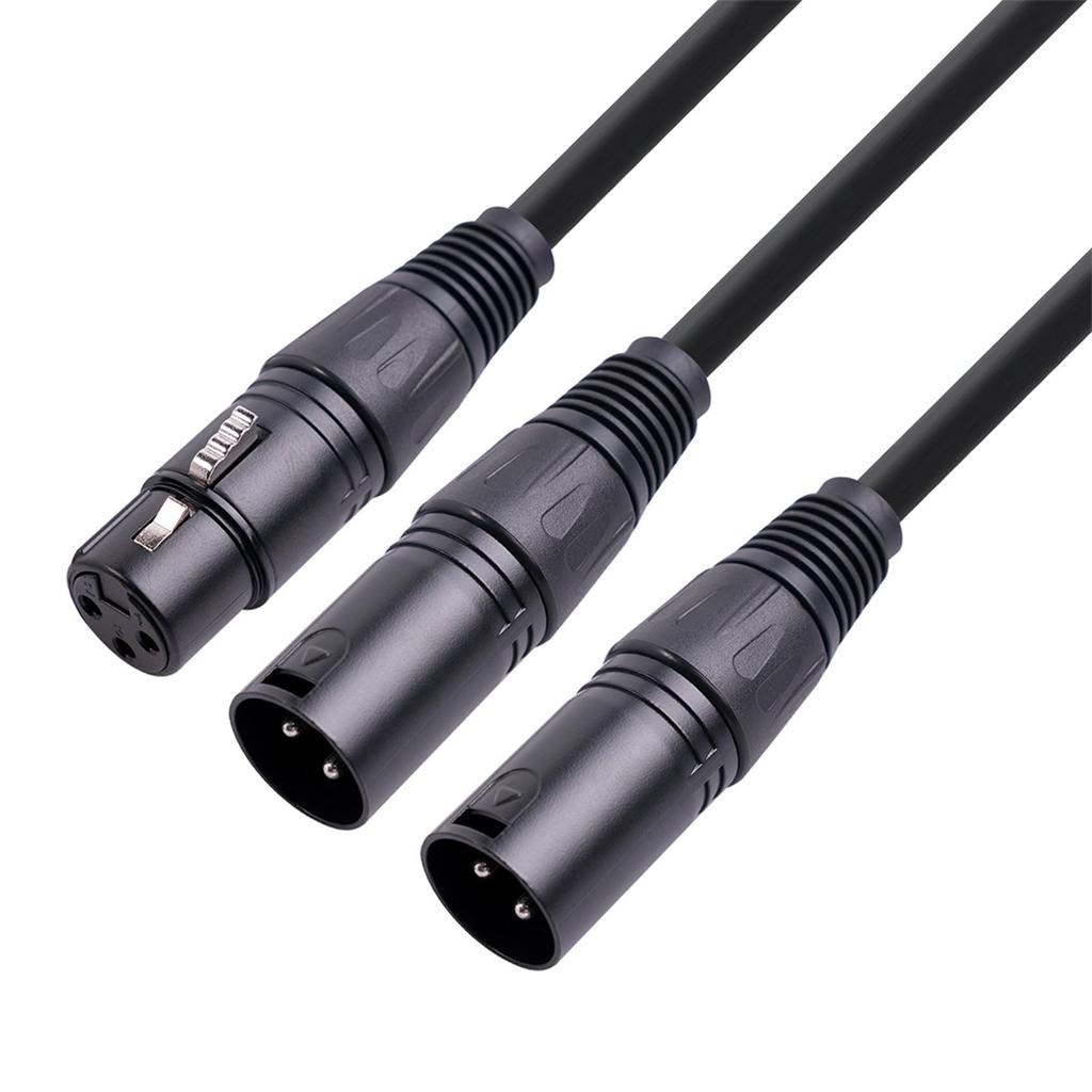 Swagell 2X XLR Splitter Cable 3-Pin Female Dual XLR Male Y Patch Cable 50cm Balanced Microphone Audio Adapter